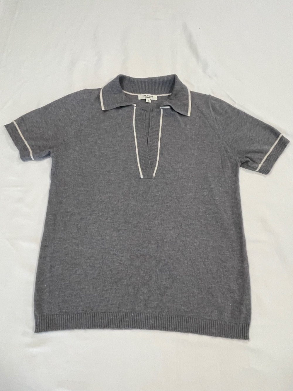 Max Studio London | Short Sleeve Polo Sweater | Gray | S